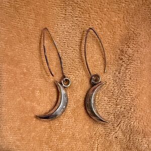 Elegant Sterling Silver Crescent Moon Earrings